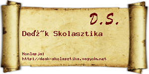 Deák Skolasztika névjegykártya